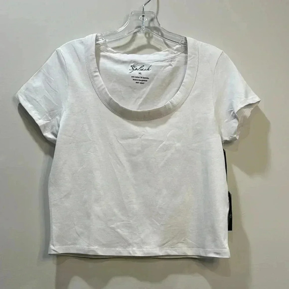 Splash White Crop T-Shirt XL Brand New - Picture 1 of 5